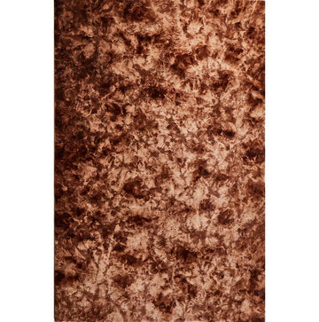 Lily Luxury Chinchilla Faux Fur Rectangular Area Rug Brown Polyester