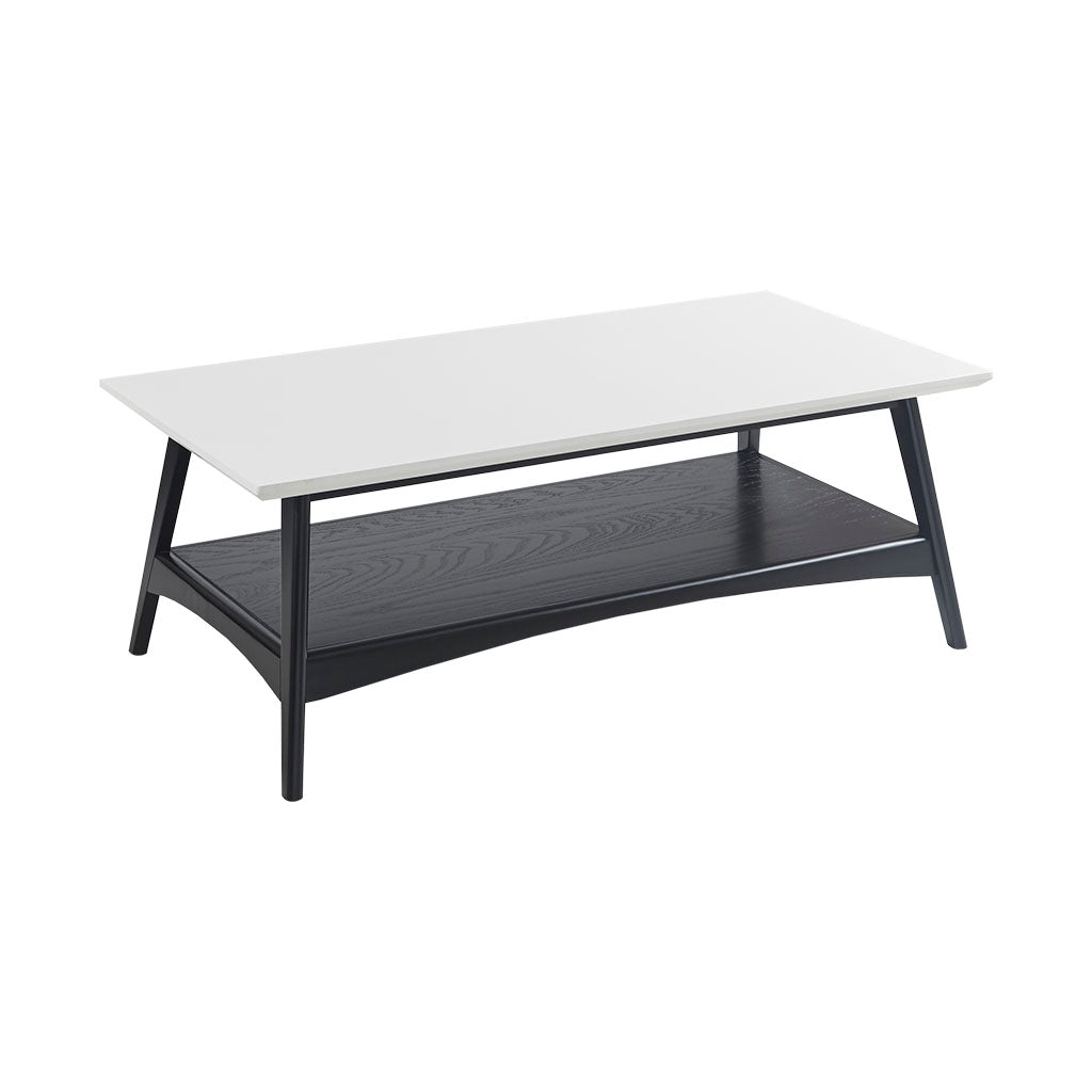 Coffee Table Off White Black Wood