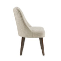 Dining Chair Set Of 2 Beige Polyester