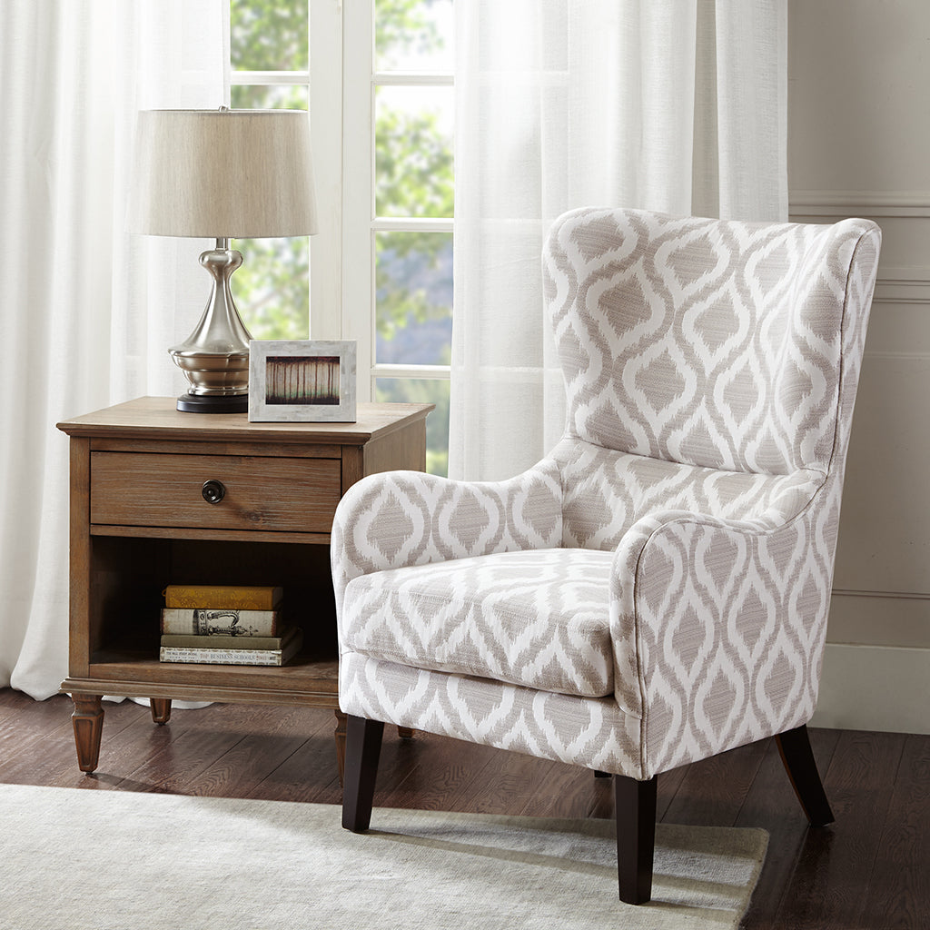 Arianna Swoop Wing Chair Multicolor Solid Wood