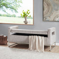 Soft Close Storage Bench Grey Polyester