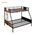 Twin Over Full Bunk Bed Modern Style Steel Frame Bunk Bed With Safety Rail, Built In Ladder For Bedroom, Dorm, Boys, Girls, Adults Old Sku:Lp000090Aad Full Brown Metal