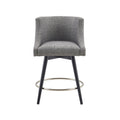 Swivel Counter Stool Grey Polyester