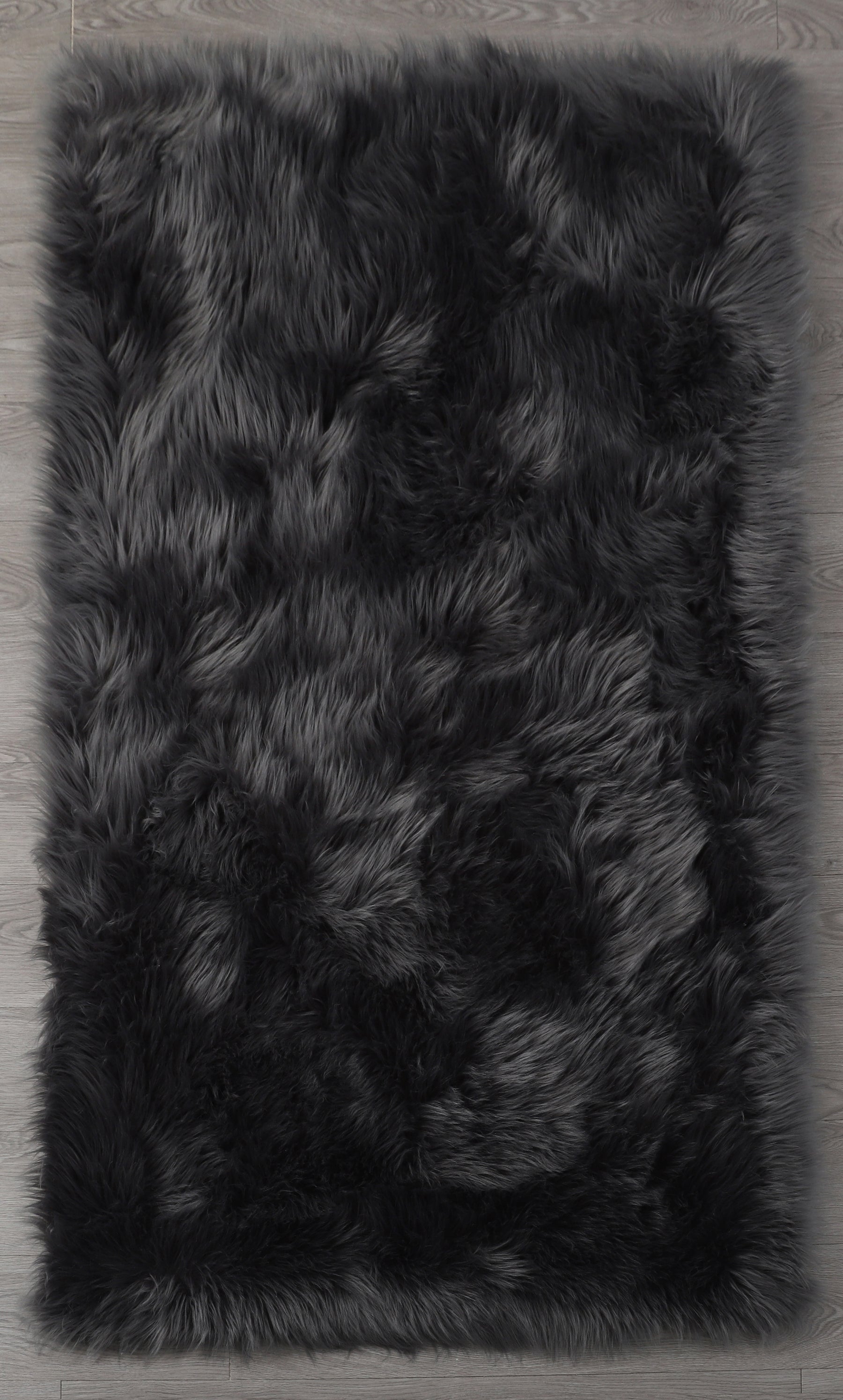 "Cozy Collection" Ultra Soft Fluffy Faux Fur Sheepskin Area Rug Gray Polyester