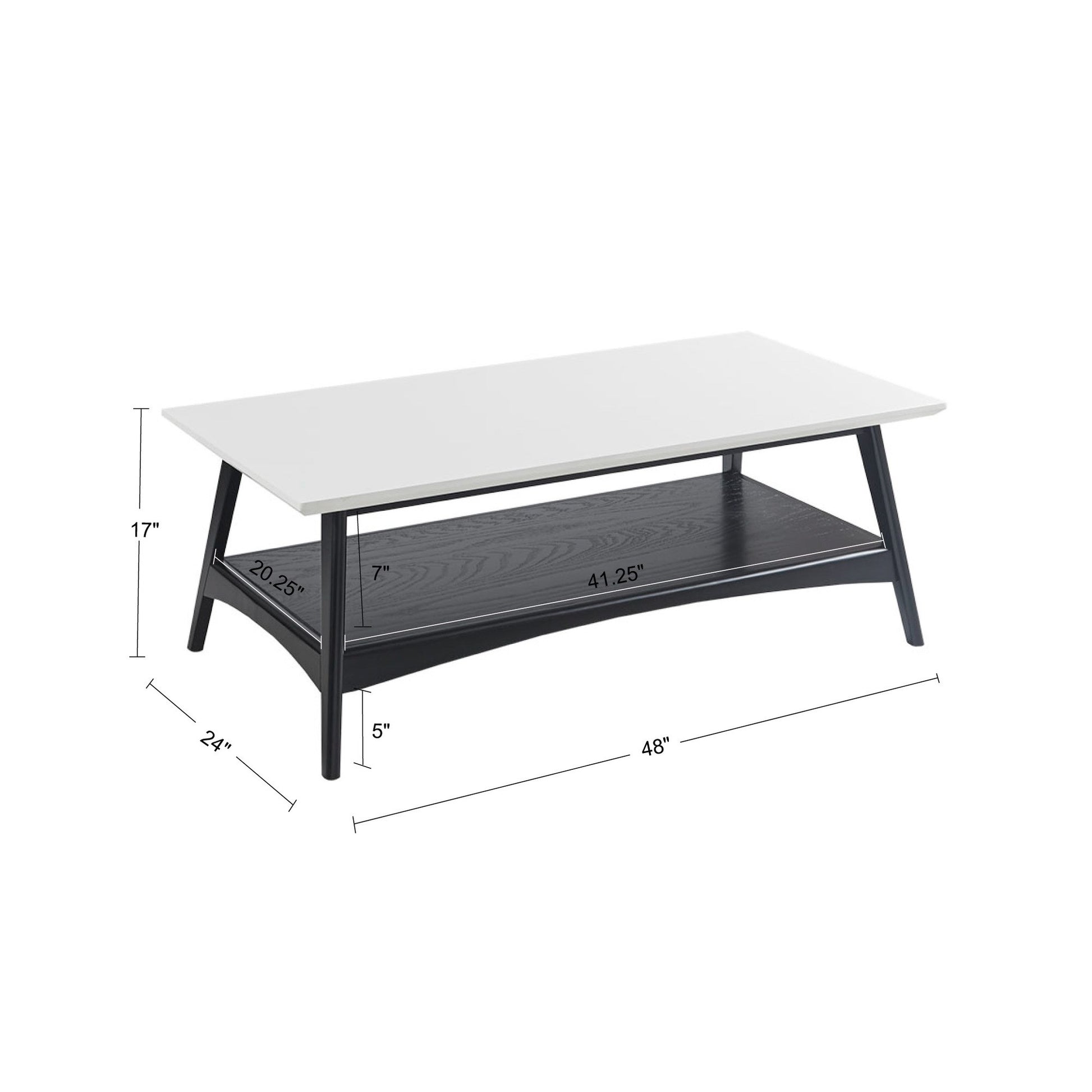 Coffee Table Off White Black Wood