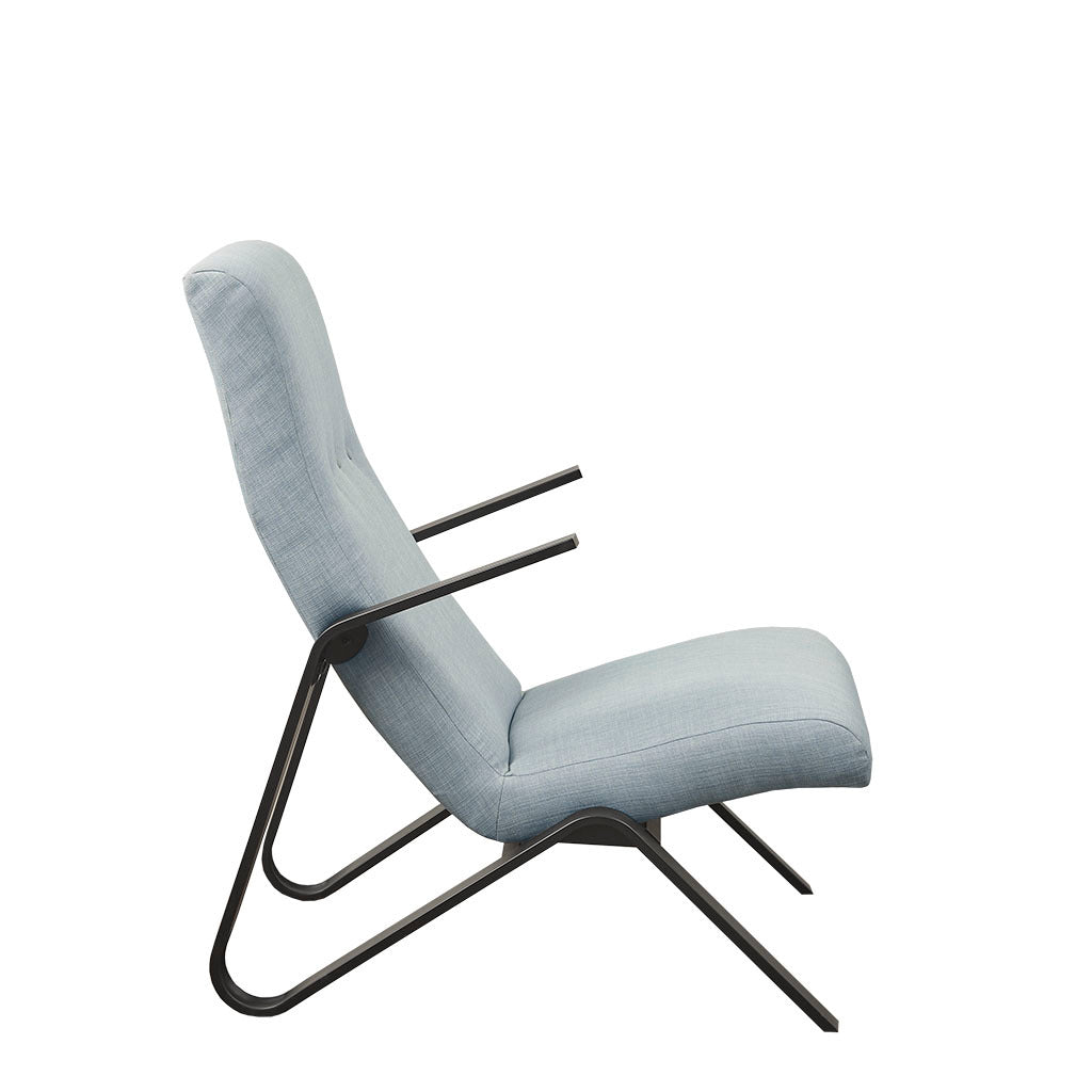 Manhattan Accent Chair Light Blue Wood Metal