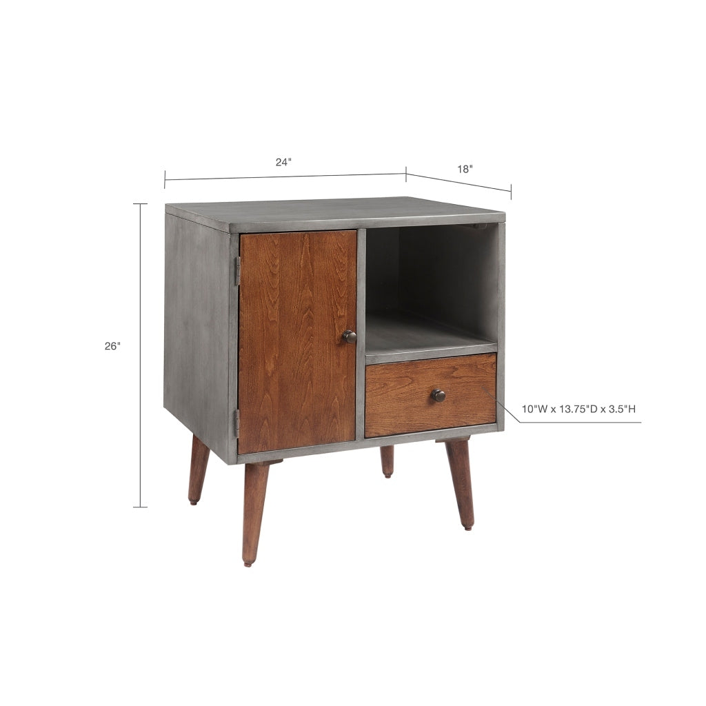 Stinson Storage Nightstand Grey Wood