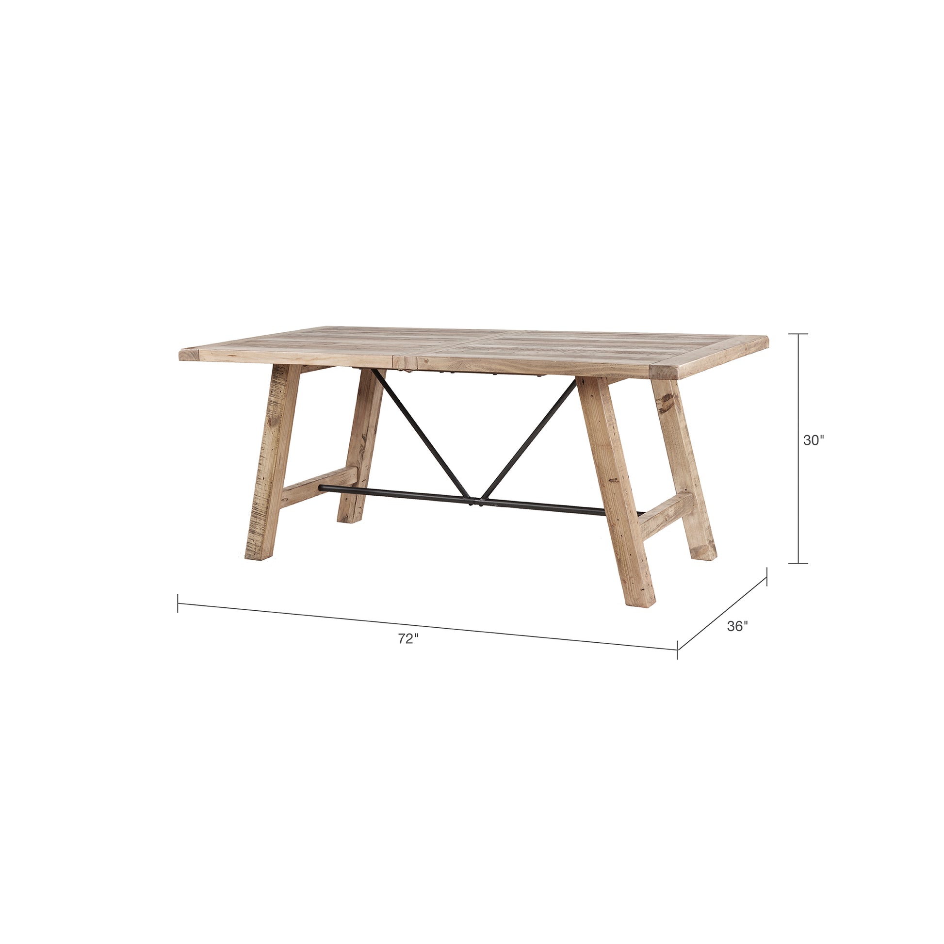 Sonoma Dining Table Natural Solid Wood