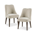 Dining Chair Set Of 2 Beige Polyester