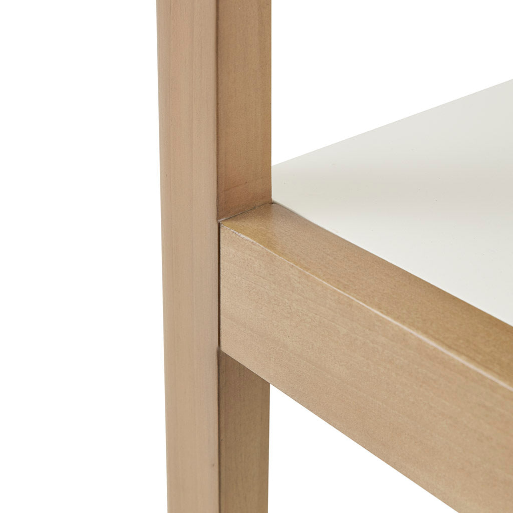 Shelf Bookcase Off White Natural Wood