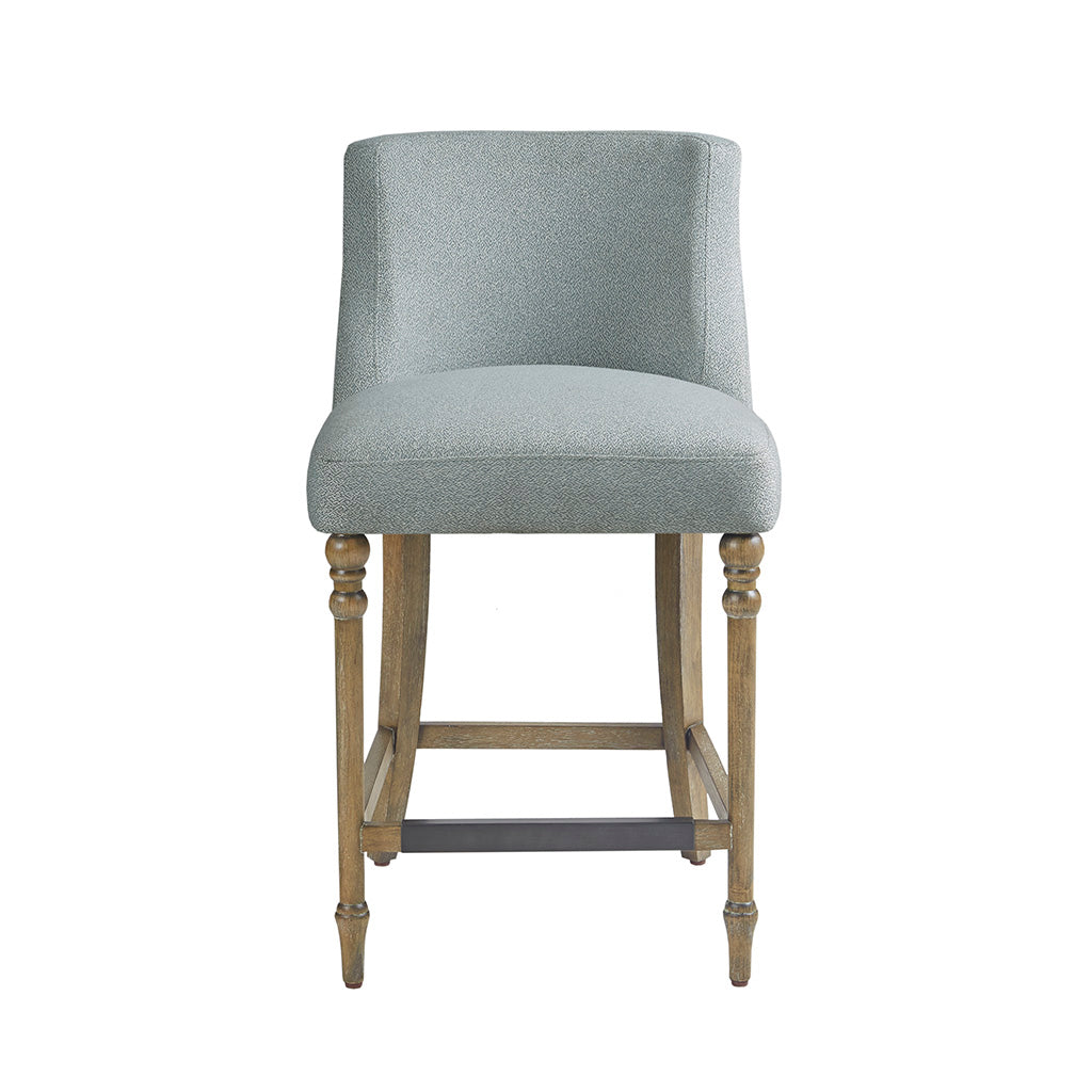 25" Upholstered Counter Stool Blue Polyester