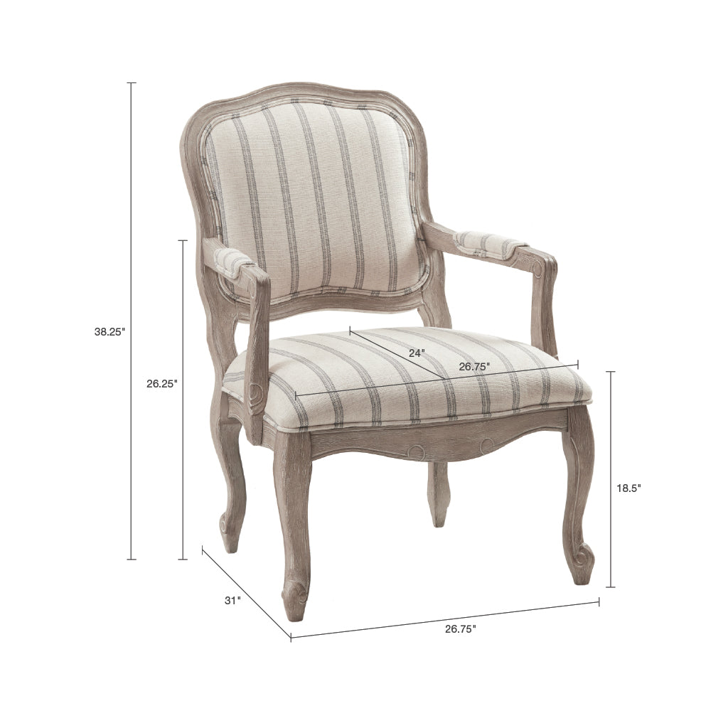 Camel Back Exposed Wood Chair Natural Polyester