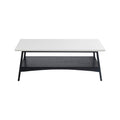 Coffee Table Off White Black Wood