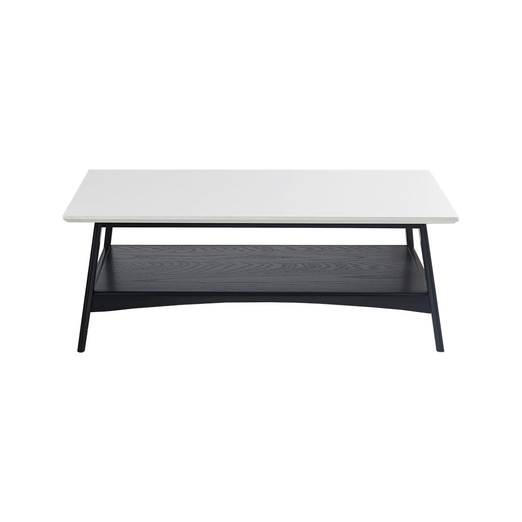 Coffee Table Off White Black Wood