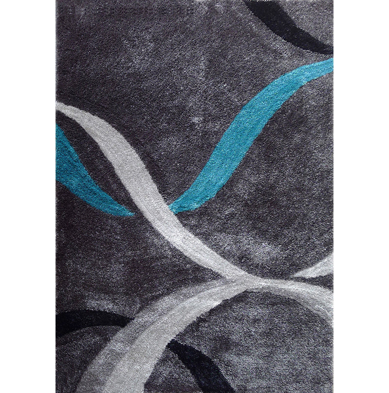 "Aria Collection" Soft Pile Hand Tufted Shag Area Rug Grey Polyester