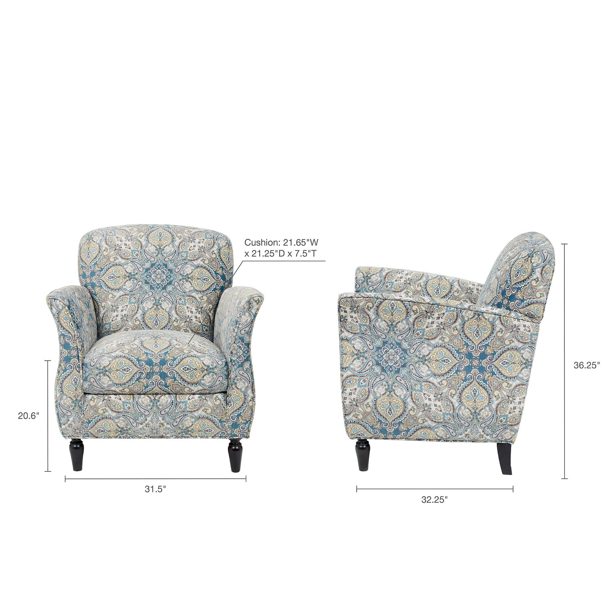 Escher Accent Chair Multicolor Solid Wood
