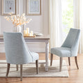 Upholstered Dining Chair Set Of 2 Light Blue Polyester