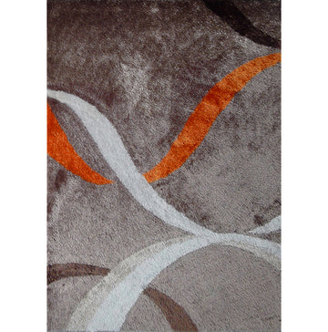 "Aria Collection" Soft Pile Hand Tufted Shag Area Rug Cappuccino Polyester