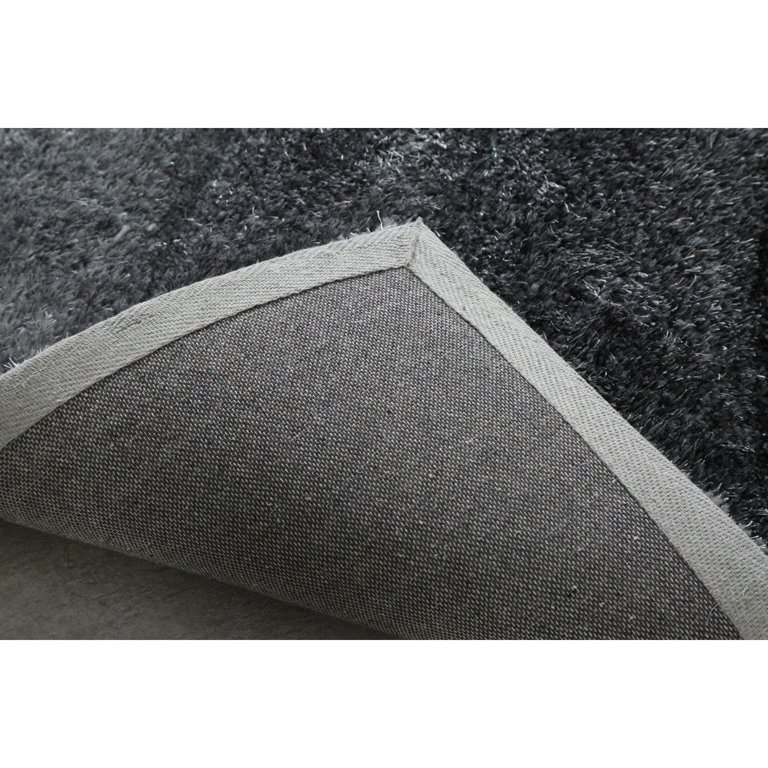 "3D Shaggy" Hand Tufted Area Rug Grey Polyester