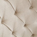 Button Tufted Captain Accent Chair Cream Polyester