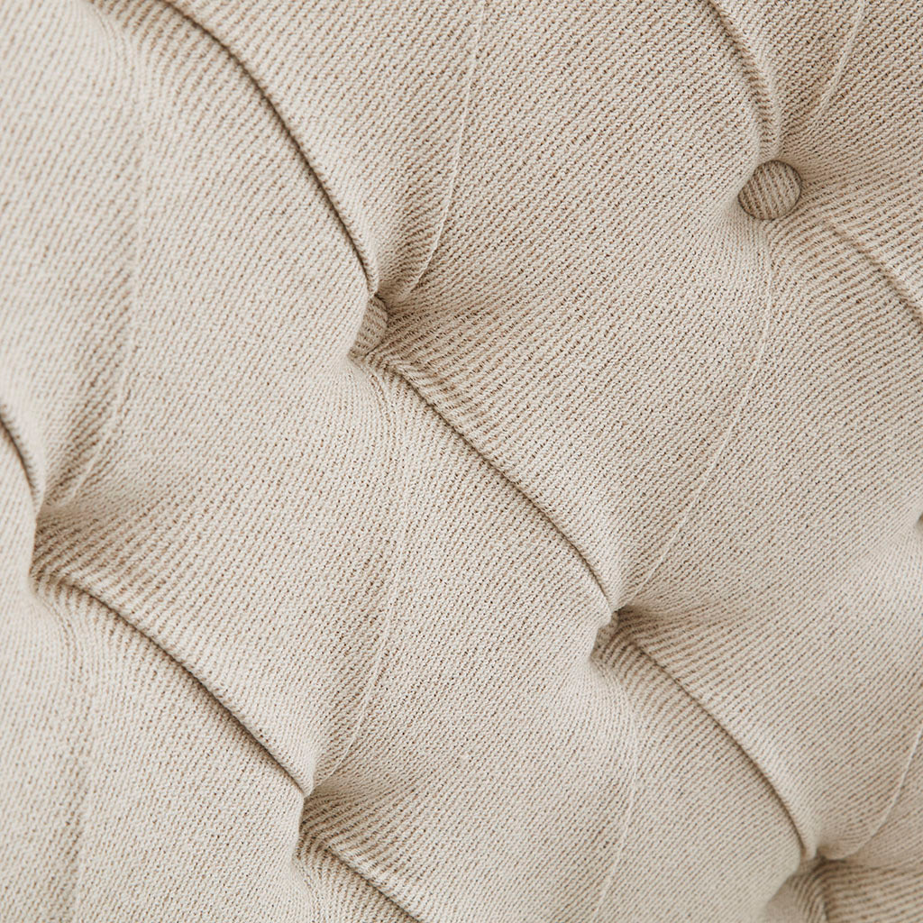 Button Tufted Captain Accent Chair Cream Polyester