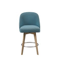 Bar Stool With Swivel Seat Blue Polyester