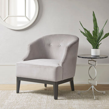 Accent Chair Light Grey Polyester