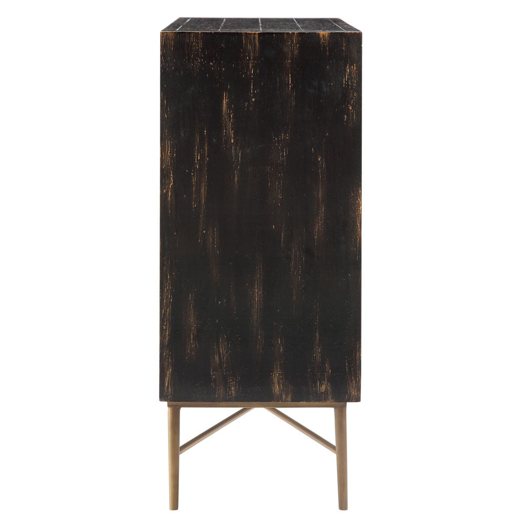 Hanley 2 Doors Accent Cabinet Black Wood