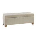 Soft Close Storage Bench Natural Polyester