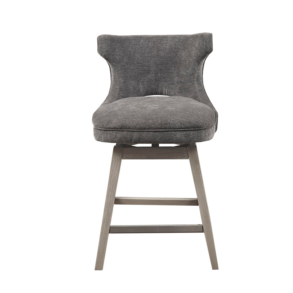 25.75" Swivel Counter Stool Charcoal Polyester