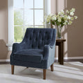 Button Tufted Accent Chair Navy Polyester