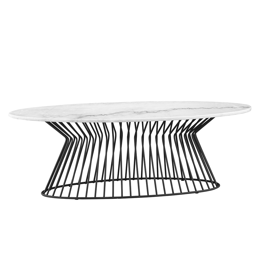 Marbury Coffee Table White Black Marble