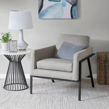 Brayden Accent Chair Grey Solid Wood