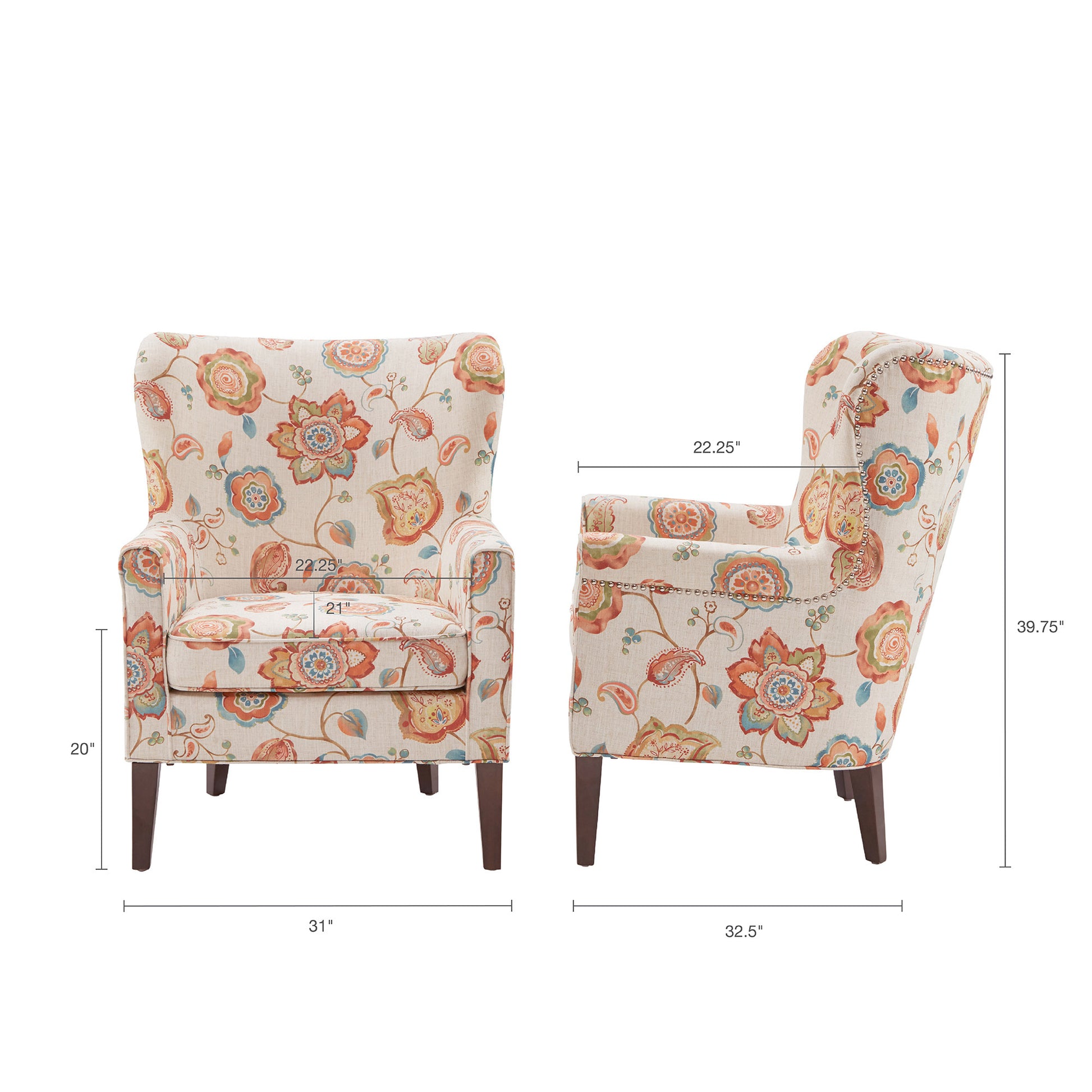 Colette Accent Chair Multicolor Solid Wood
