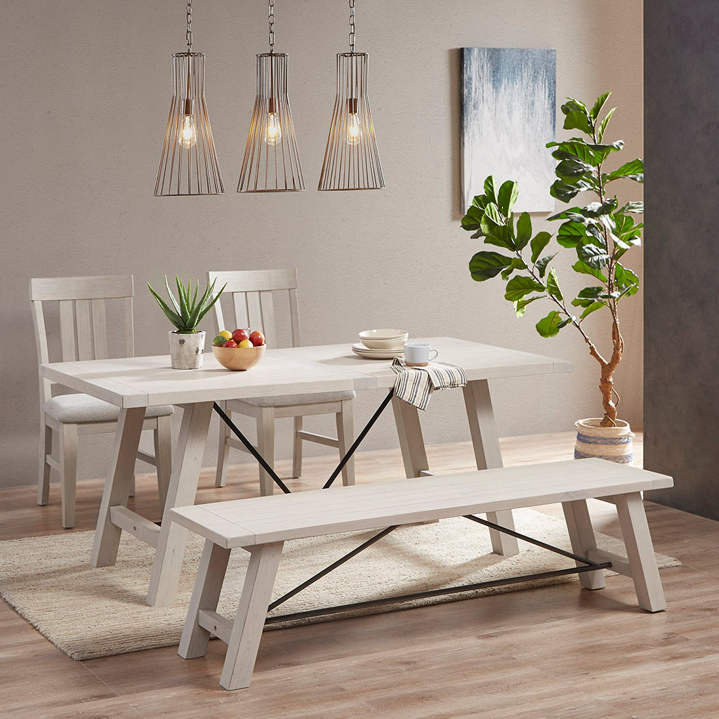 Sonoma Dining Table White Solid Wood