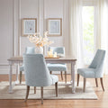 Upholstered Dining Chair Set Of 2 Light Blue Polyester