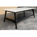 Coffee Table Off White Black Wood