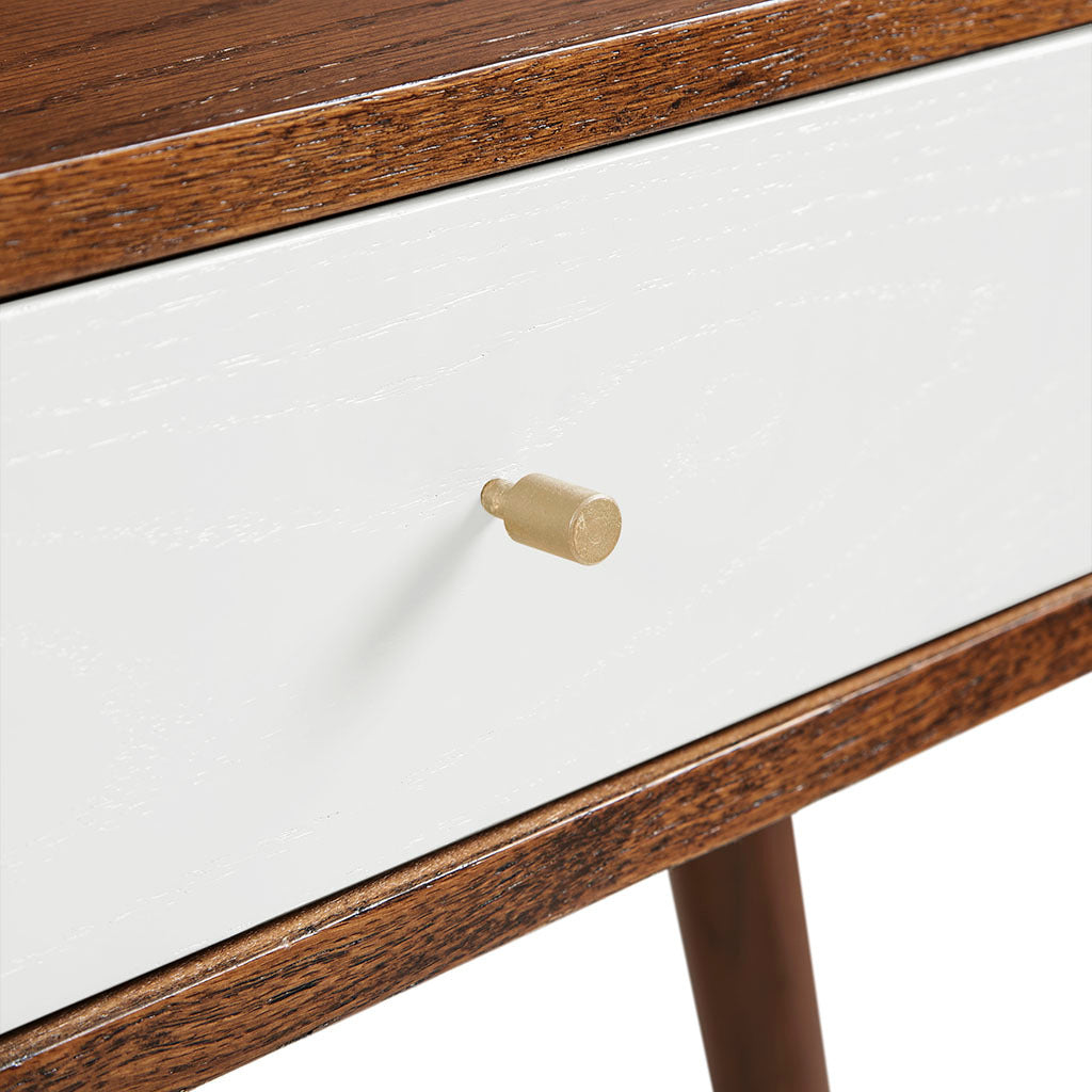 3 Drawer Writing Desk White Pecan Wood