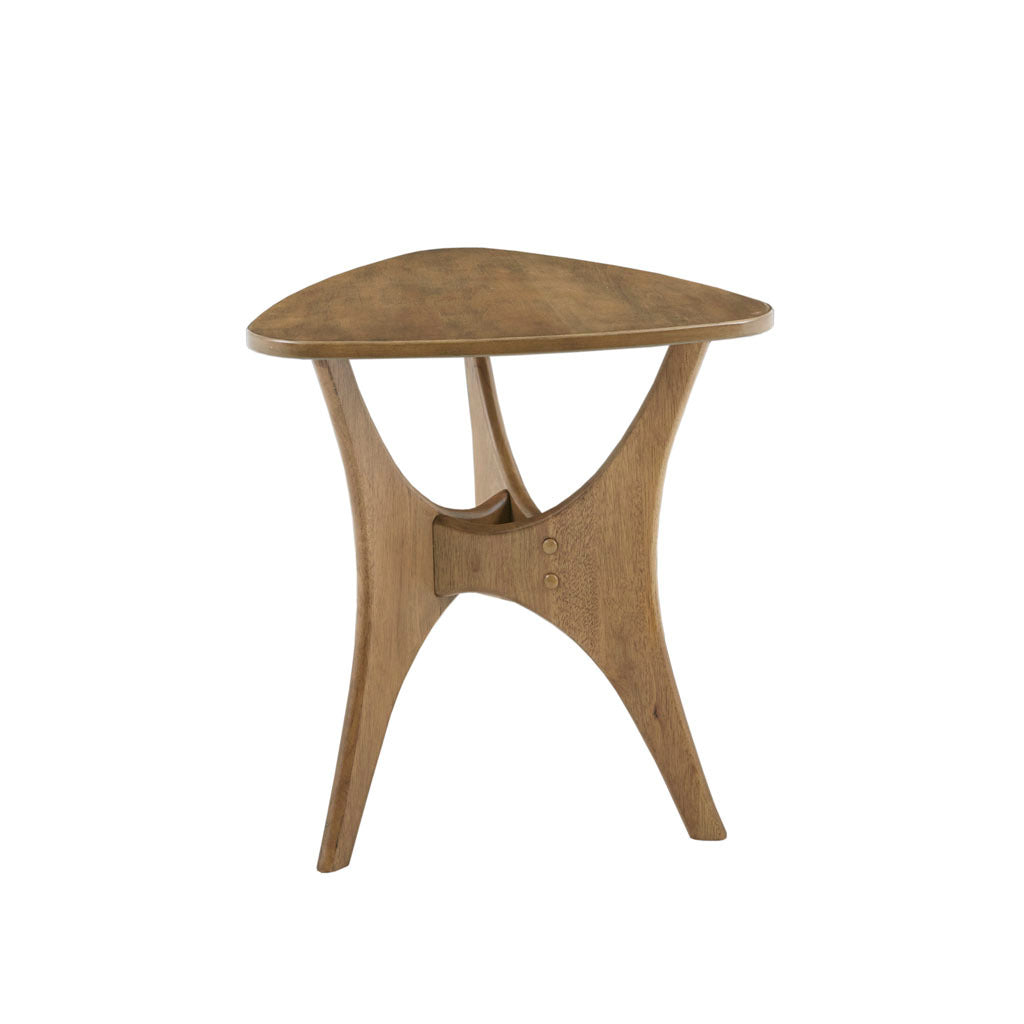 Triangle Wood Side Table Light Brown Wood