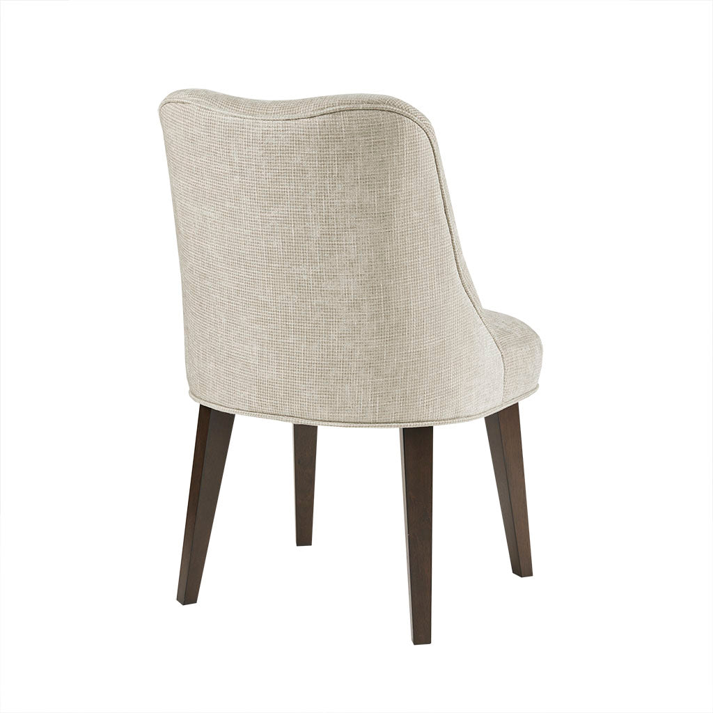 Dining Chair Set Of 2 Beige Polyester