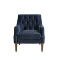 Button Tufted Accent Chair Navy Polyester