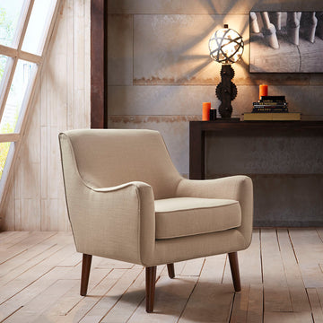Mid Century Accent Chair Sand Polyester