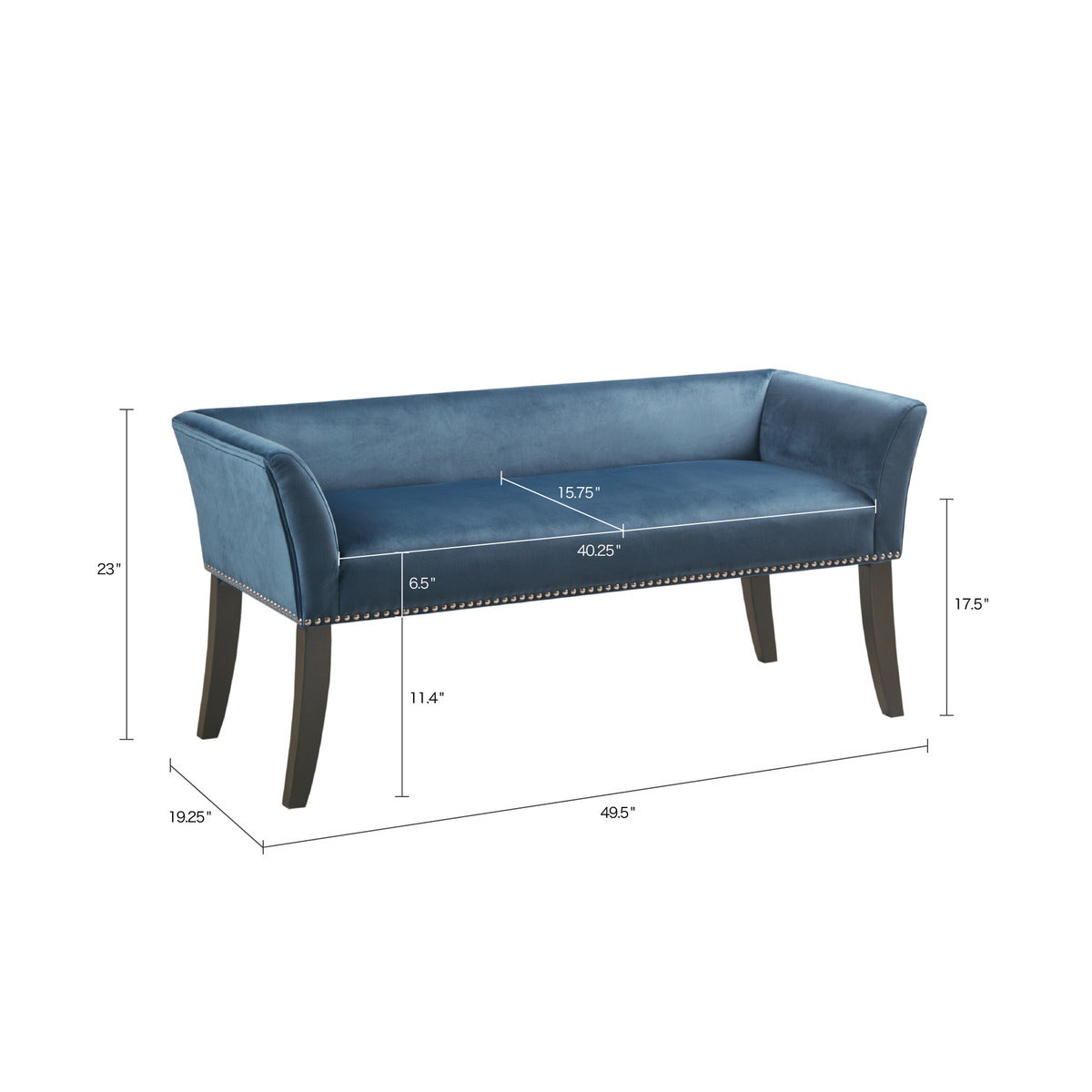 Accent Bench Blue Polyester