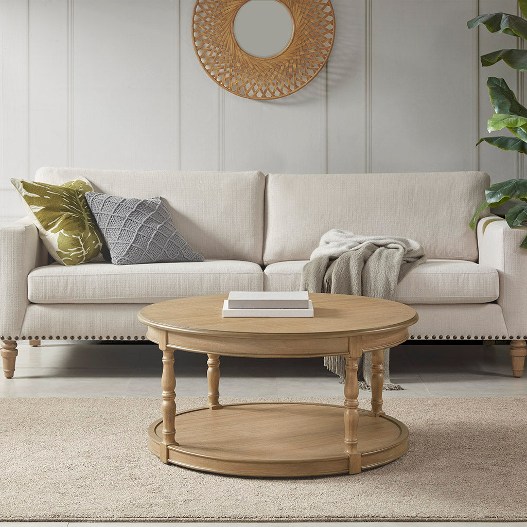 Castered Coffee Table Natural Wood