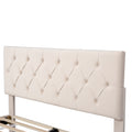 Queen Size Storage Bed Velvet Upholstered Platform Bed With A Big Drawer Beige Beige Velvet