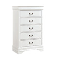 Traditional Design White Finish 1Pc Chest Of 5 Drawers Antique Drop Handles Drawers Bedroom Furniture White Bedroom Traditional Wood