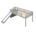 Loft Bed With Staircase, Storage, Slide, Twin Size, Full Length Safety Guardrails, No Box Spring Needed, Grey Old Sku:W504S00005 Twin Grey Pine