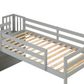 Loft Bed With Staircase, Storage, Slide, Twin Size, Full Length Safety Guardrails, No Box Spring Needed, Grey Old Sku:W504S00005 Twin Grey Pine