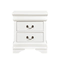 Traditional Design White Finish Nightstand 1Pc Antique Drop Handles Drawers Bed Side Table Bedroom Furniture White 2 Drawers Bedroom Wood