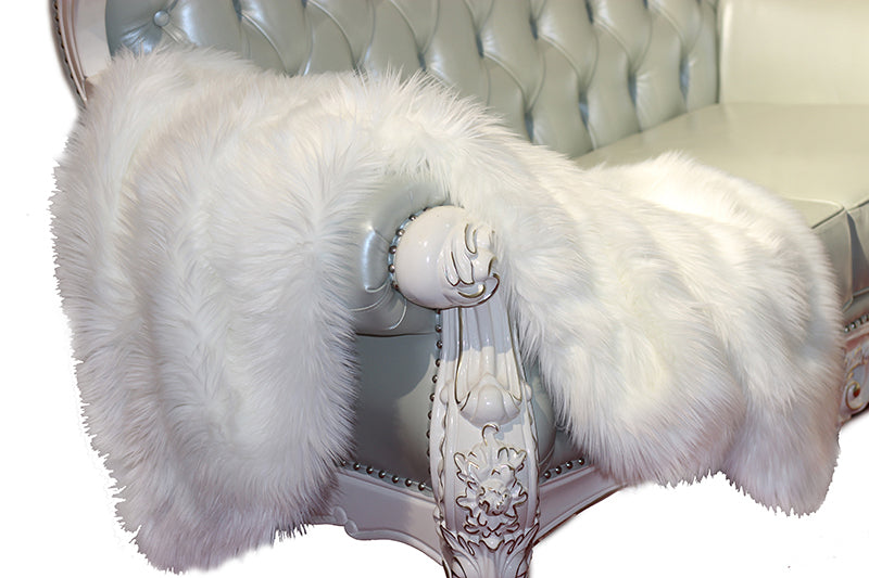 "Luxury Decorative" Faux Fur Throw In White 50 Inch X 60 Inch White Acrylic